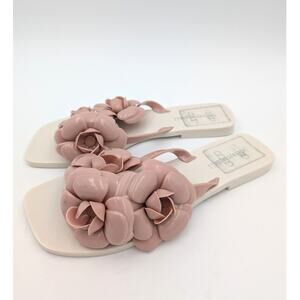Jeffrey Campbell Fleuris Jelly Flip Flop Thong Sandal White Pink Size US9 EU40